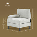 Homcom Module For Modular Sectional Sofa, Left Facing Armchair With Wood Legs And Pocket Spring For Living Room, Bedroom, Cream White Cream White Polyester 1 Seat