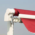 Outsunny 12' X 10' Retractable Awning Patio Awnings Sun Shade Shelter With Manual Crank Handle, 280G M Uv & Water Resistant Fabric And Aluminum Frame For Deck, Balcony, Yard, Wine Red Wine Red Aluminum