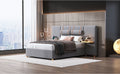 Full Size Upholstered Platform Bed With Two Outlets And Usb Charging Ports On Both Sides, Two Bedside Pillows, Storage Shelf, Velvet,Gray Full Gray Mdf Lvl