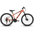 A2610 26 Inch Mountain Bike 21 Speeds, Suspension Fork, Steel Frame Disc Brake For Men Women Mens Bicycle Orange Steel