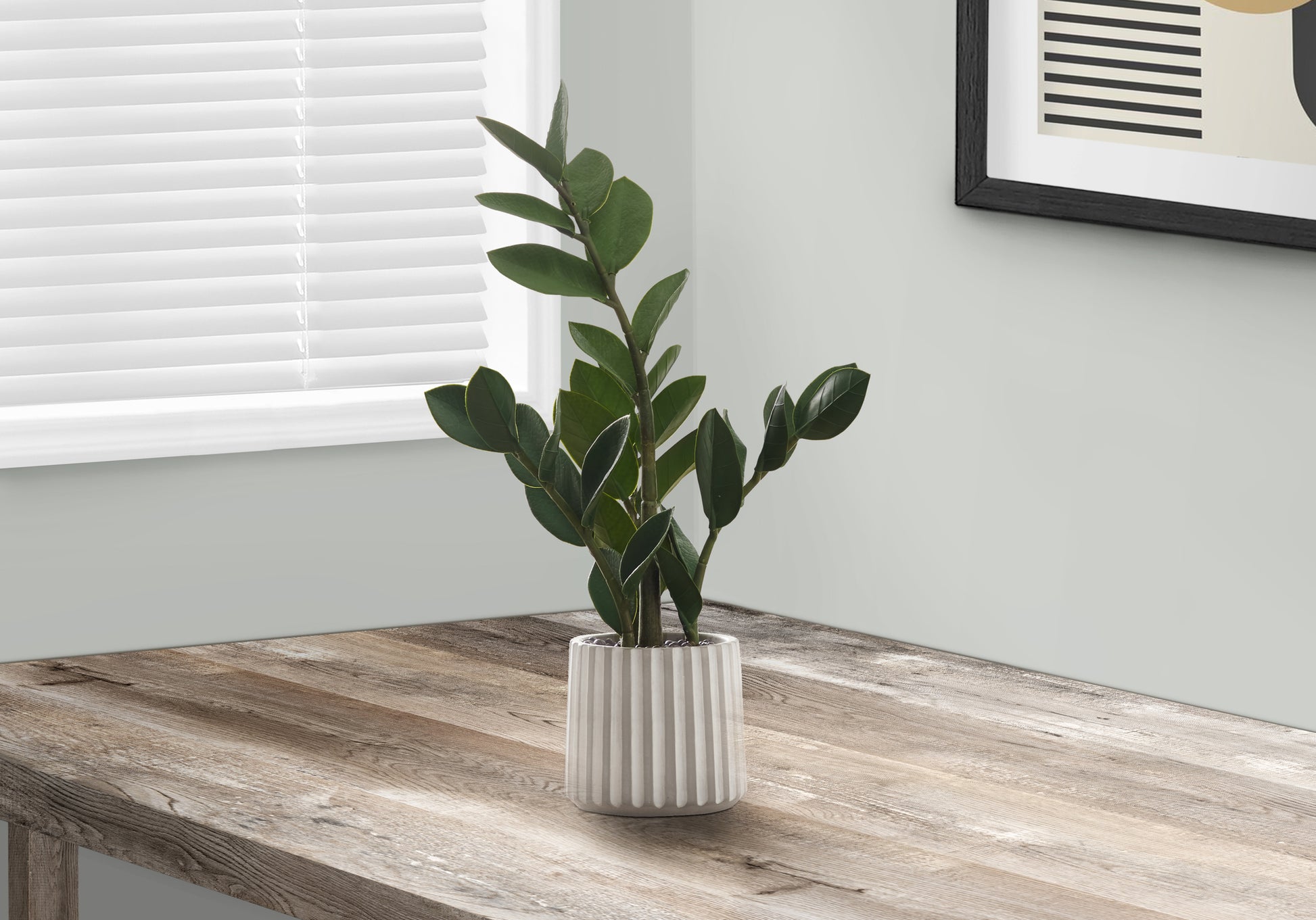 fake zz plant Artificial Plant, 20" Tall, Zz, Indoor, Faux, Fake, Table, Greenery, P
