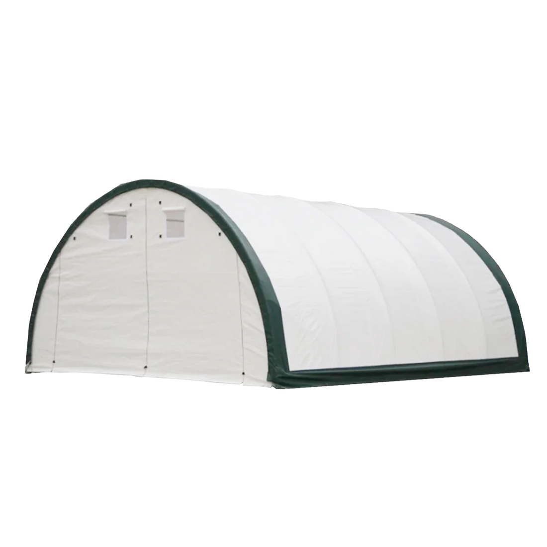 Single Truss Arch Storage Shelter W20'Xl30'Xh12' 11Oz Pe White Green Steel