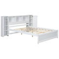 Full Size Platform Bed With Storage Headboard And Lockers, White Full Box Spring Not Required White Wood Bedroom Solid Wood Mdf