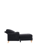 Modern Mid Century Indoor Oversized Chaise Lounger Comfort Sleeper Sofa With Soild Wood Legs Black Foam 1 Seat