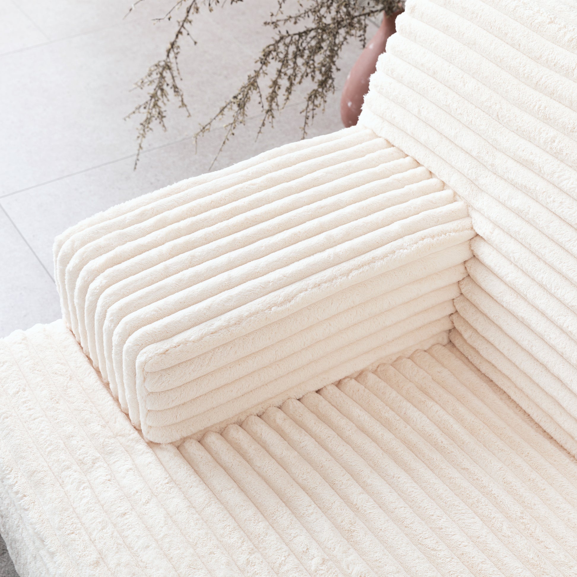 2291 Modern Sofa, Comfortable Cloud Sofa Soft Plush Corduroy Interior With Square Armrests, Living Room, Bedroom, Beige Beige Corduroy 3 Seat