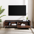 Contemporary Low Profile Tv Stand For Tvs Up To 65 Inches Dark Walnut Dark Brown 60 69 Inches Mdf Mdf