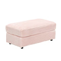 39 Inch Spring Upholstered Armchair And Ottoman Set Comfortable Single Sofa With Cup Holder And Corduroy Fabric, Perfect For Living Room Or Bedroom Pink Corduroy 1 Seat