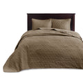 Reversible Bedspread Set Mocha Queen Mocha Cotton