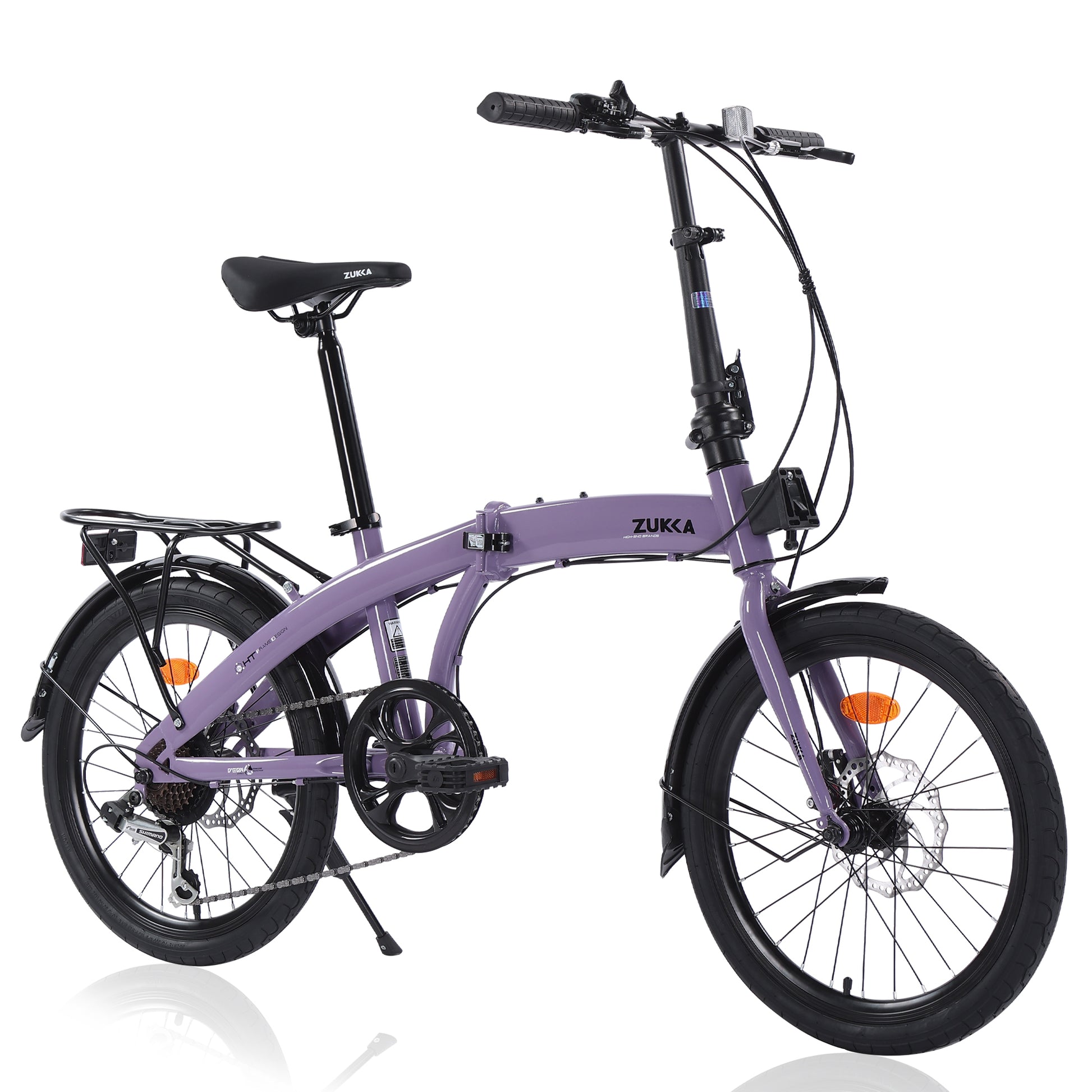 20" Folding Bike Steel Frame 7 Speed City Bike Cycling Purple Garden & Outdoor Steel