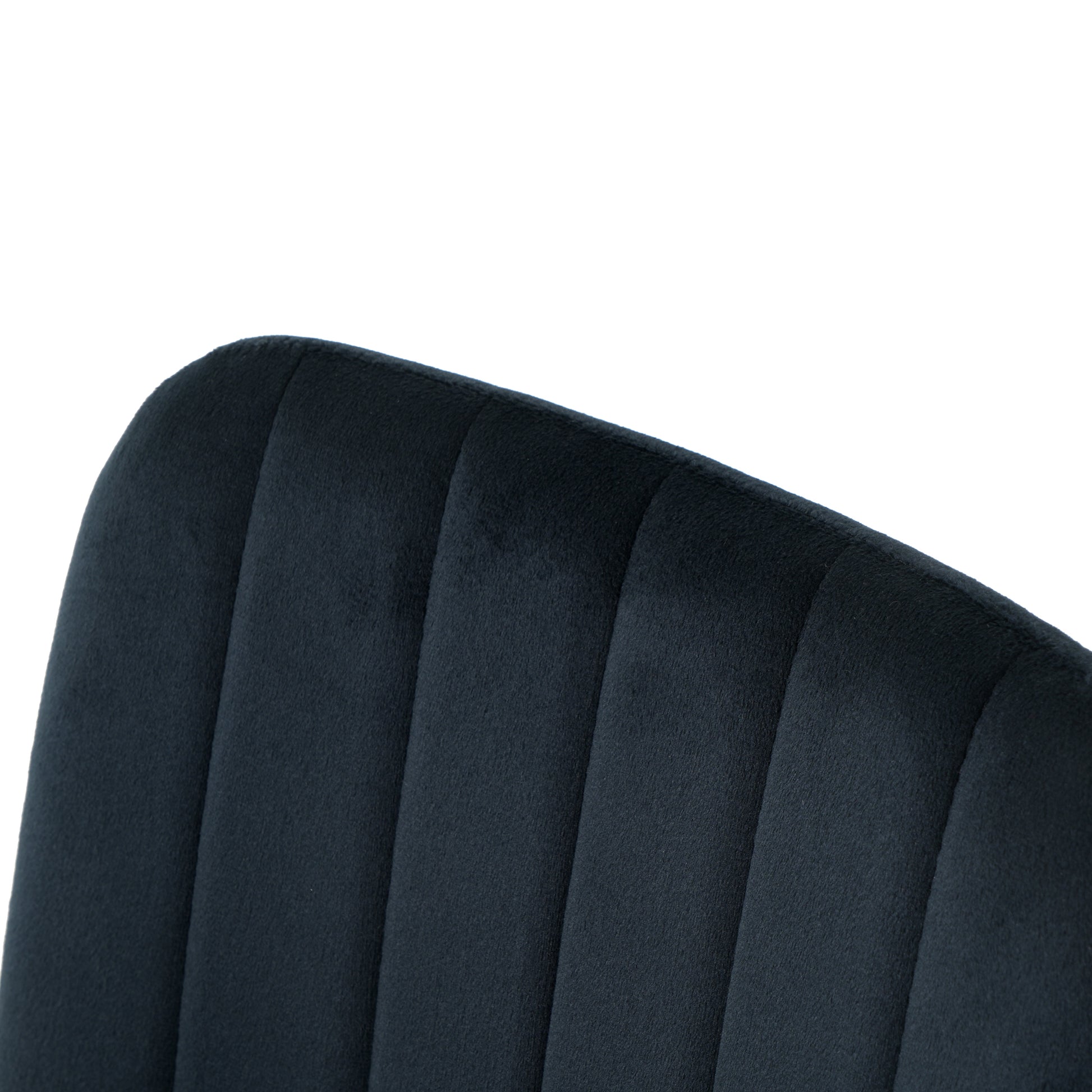 Indoor Black Velvet Dining Chair, Modern Kitchen Dining Chair With Cushion Back, Upholstered Side Chair With Black Coated Metal Legs, Family Kitchen Dining Room And Living Room Set Of 4 Metal Black