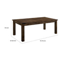 Transitional Style Solid Wood Rectangular Dining Table With Block Legs, Brown Brown Solid Wood