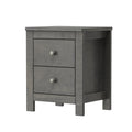 Farmhouse Wooden Nightstand Set Of 2 With Retro Design, Wood Side Table With Storage Cabinet For Bedroom, Antique Gray Antique Gray 2 Drawers Particle Board