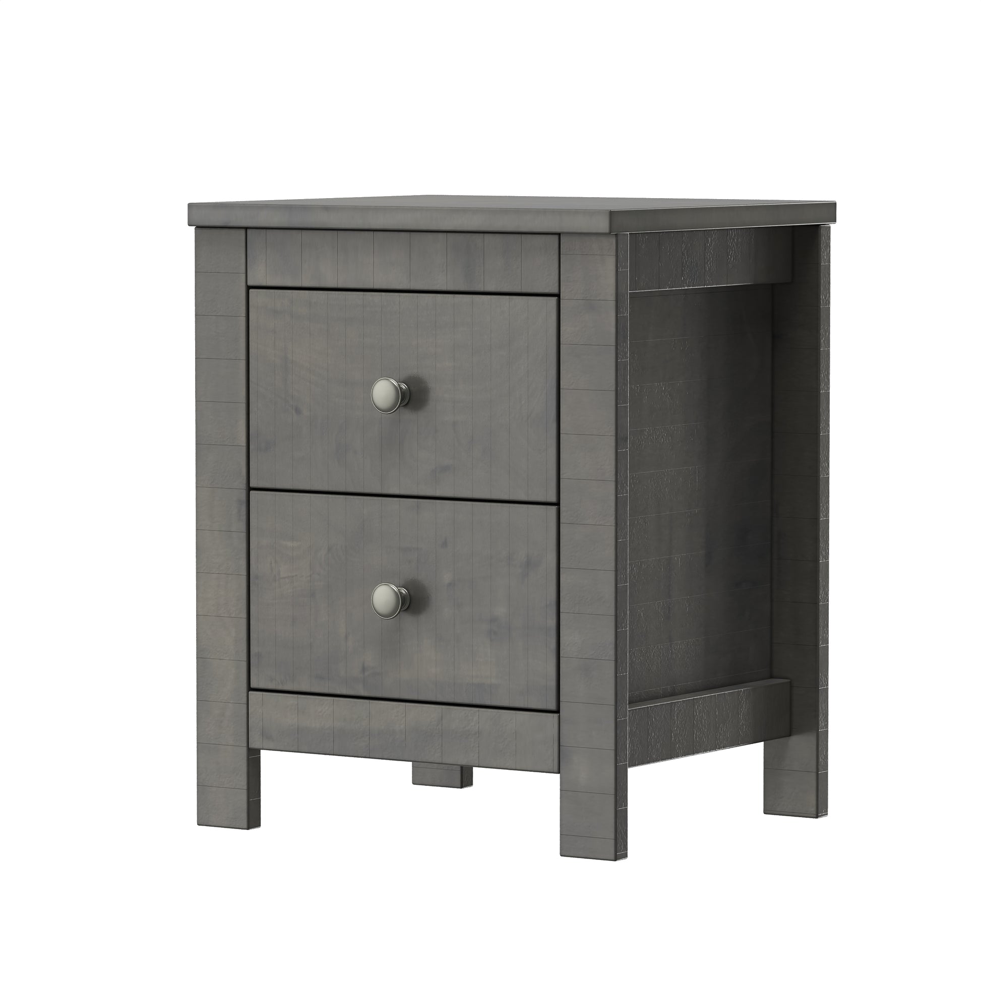 Farmhouse Wooden Nightstand Set Of 2 With Retro Design, Wood Side Table With Storage Cabinet For Bedroom, Antique Gray Antique Gray 2 Drawers Particle Board