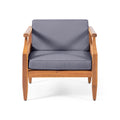 Aston Acacia Wood Outdoor Club Chairs With Cushions Teak Dark Gray Teak Acacia Wood