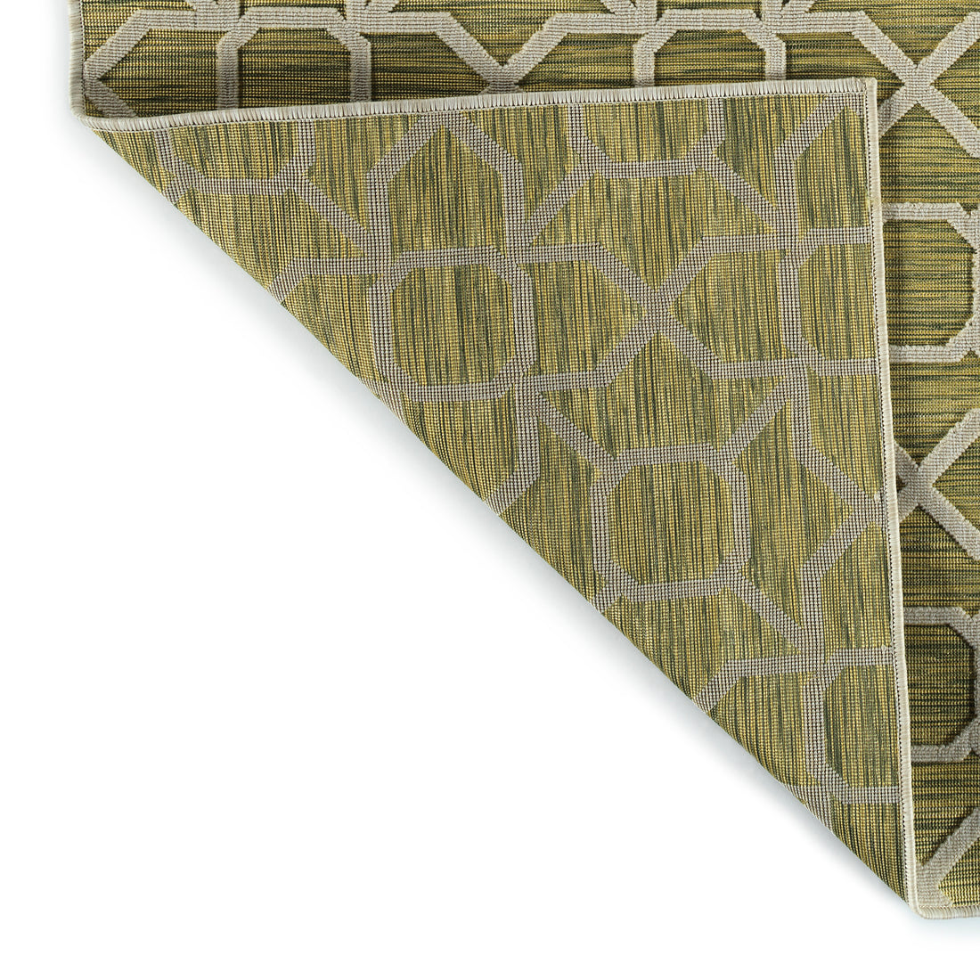 Contemporary, Transitional, Geometric, Textured, High Low Cut & Loop 2' X 6' Runner Lime Green Polypropylene