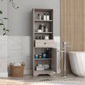 Alaskan Linen Cabinet, One Drawer, Single Door Cabinet 1 Gray 1 5 18 To 23 In 36 To 59 In Bathroom Freestanding Contemporary 10 15 Inches Melamine Engineered Wood