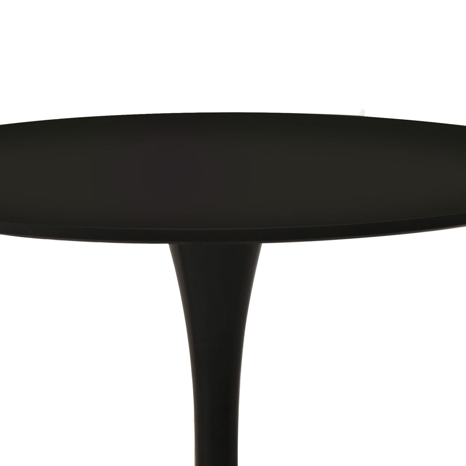 31.5" Round Dining Table, Mid Century Black Tulip Table, Metal Base Pedestal Table For 2 4 Person,Easy Assembled Leisure Coffee Table Black Dining Room Classic,Modern Kitchen & Dining Tables Glossy Round Mdf Metal