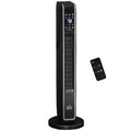 Homcom 2 In 1 Portable Electric Tower Heater, Oscillating Space Heater For Indoor Use With Remote Control, 8H Timer, Three Heating Modes High, Low, Fan , 750W 1500W, Black Black Plastic