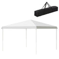 Outsunny 13' X 13' Pop Up Canopy Tent, Instant Sun Shelter, Tents For Parties, Height Adjustable, With Wheeled Carry Bag For Outdoor, Garden, Patio, Parties, White White Steel