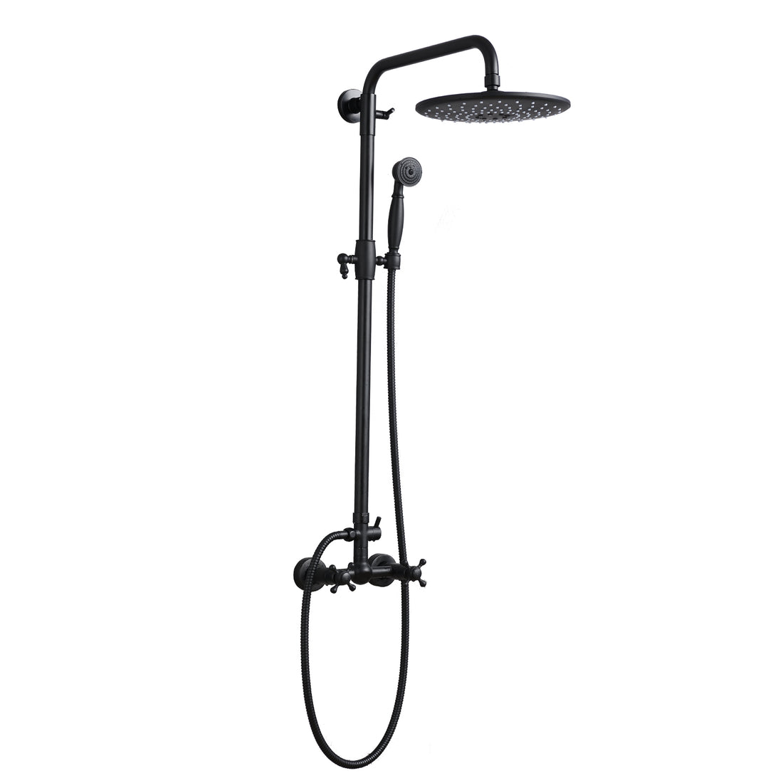 Matte Black 8" Rain Shower Head With Handheld Sprayer Matte Black Stainless Steel