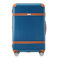 Hardshell Luggage Sets 3 Piece Double Spinner 8 Wheels Suitcase With Tsa Lock Lightweight 20''24''28'' Blue Abs