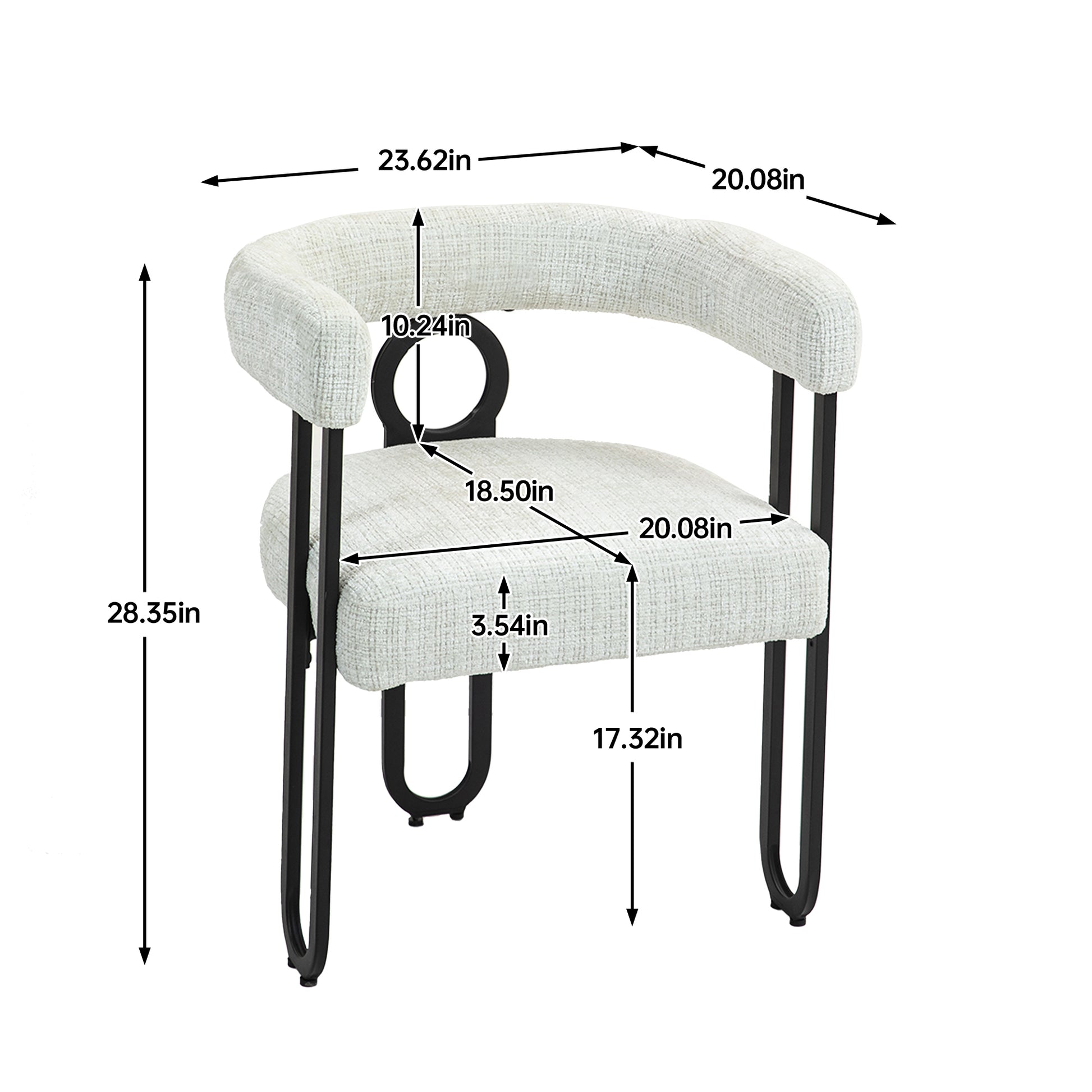 Coolmore Contemporary Designed Chenille Fabric Upholstered Accent Dining Chair Barrel Side Chairs Kitchen Armchair For Living Room Set Of 2 Beige Chenille Beige Dining Room Foam Chenille