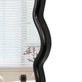 Solid Wood Wavy Mirror Black Vanity Mirror Wall Decor 42