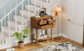 Narrow Console Table, Slim Sofa Table With Three Storage Drawers And Bottom Shelf Natural Natural Solid Wood Mdf