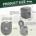 5.3 Gallons Portable Toilet Gray Hdpe