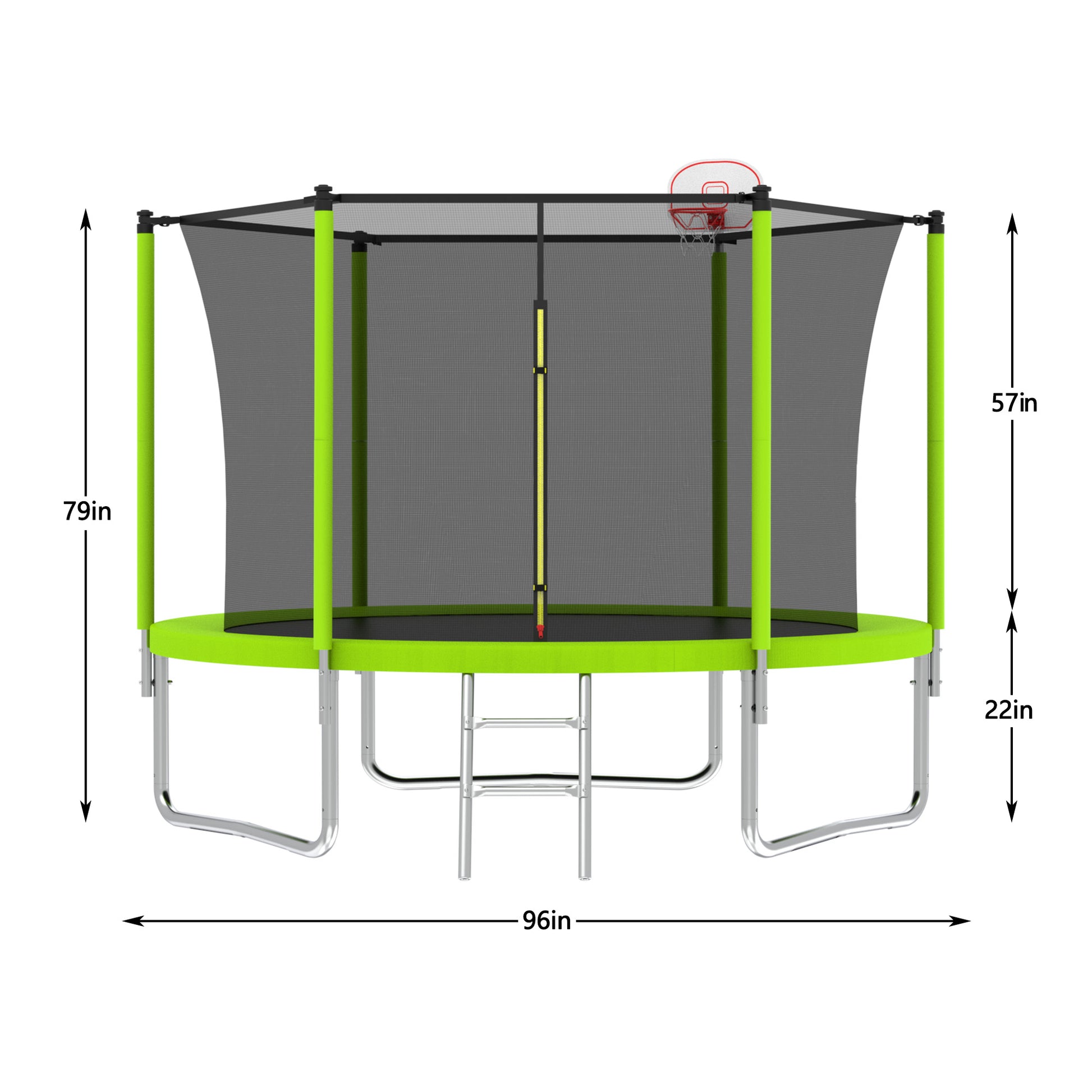 8Ft Trampoline Green Green Metal