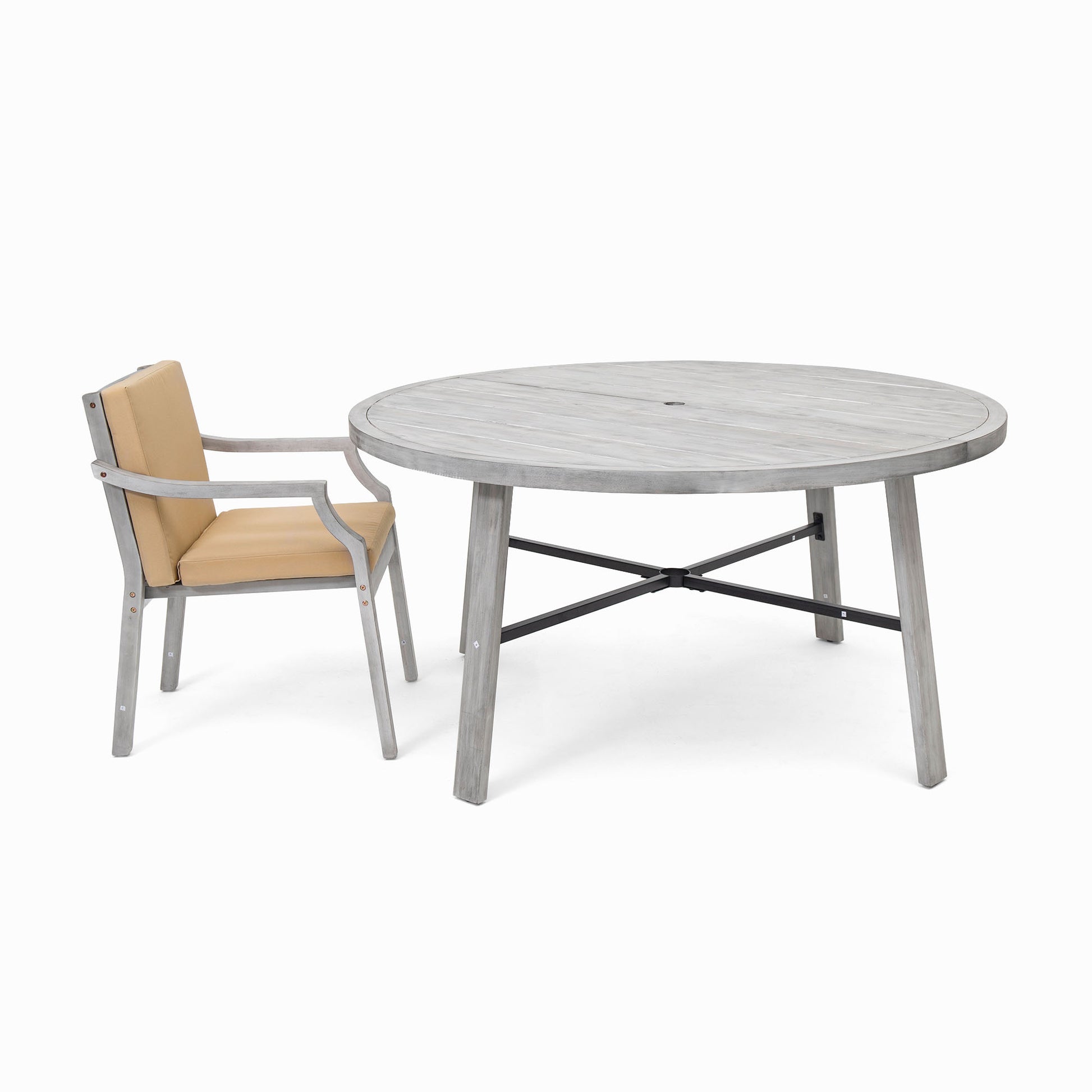 Outdoor Dinning Set 6 Person Outdoor Wooden Dinning yes-grey-weather resistant frame-water resistant