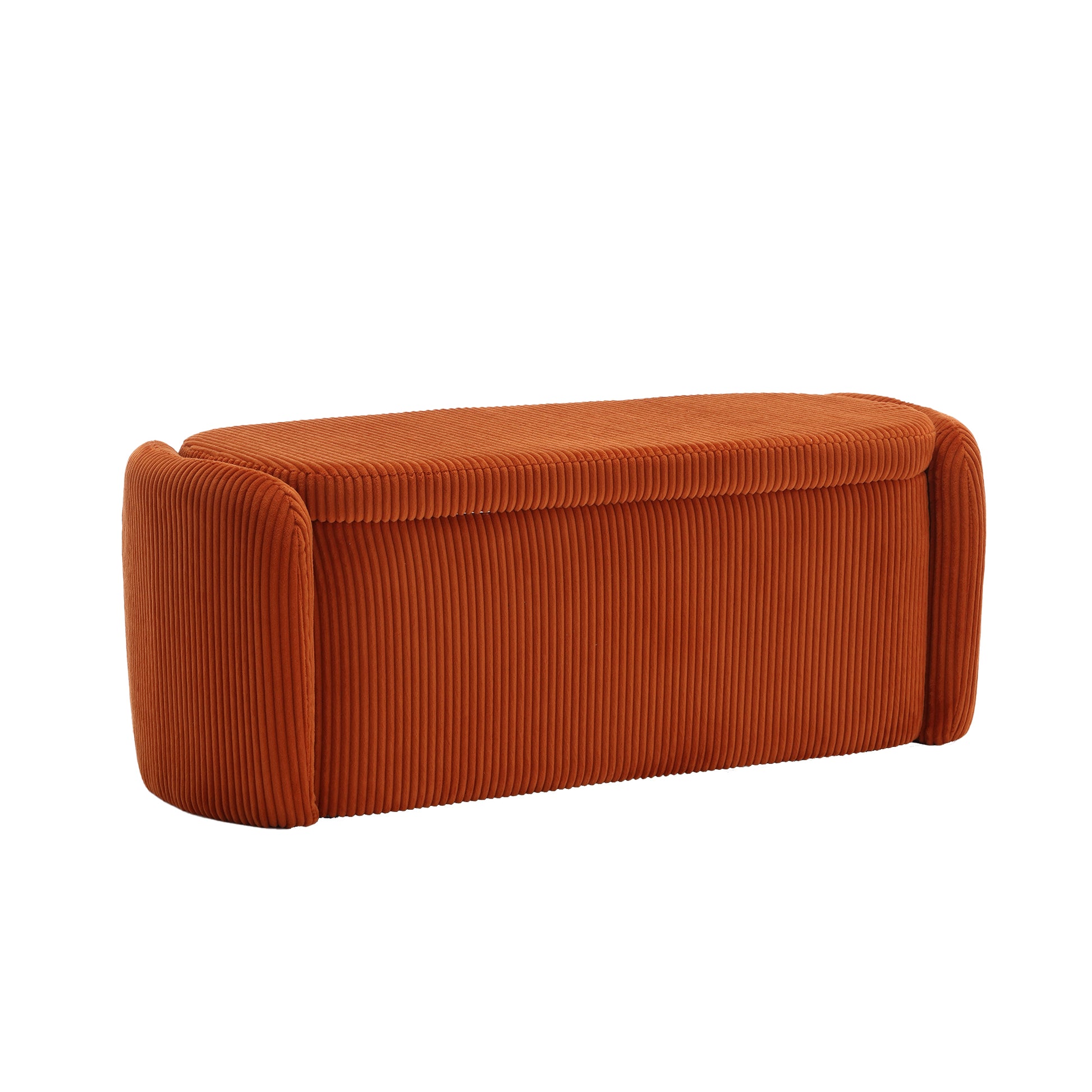 Coolmore Storage Ottoman,Bedroom End Bench,Upholstered Fabric Storage Ottoman With Safety Hinge, Entryway Padded Footstool, Ottoman Bench For Living Room & Bedroom Orange Orange Primary Living Space Foam Corduroy