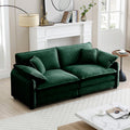 Warm And Cozy Living Room Sofa With 4 Pillows Upholstered Large Deep Seat 2 Seater Sofa For Living Room,Green Corduroy Green Corduroy 2 Seat