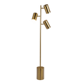 Harmony Brassed Gold Floor Lamp With Rotary Switch Triple Spots Metal Block Base Gold Table&Floor Lamps Brass