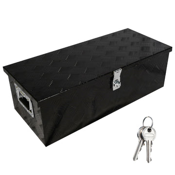 30 Inch Tool Box Underbody Flatbox Truck Car Outdoor Trailer Pickup,Rv Storage Organizer,Underbed Tools Chest Box W Side Handle And Lock Keys,Black Aluminum 5 Bar Tread 30.1"X12.8"X9.7" Black Aluminium