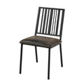 Brown And Black Slat Back Side Chair Set Of 2 Solid Brown Black Dining Room Modern Side Chair Slat Back Set Of 2 Wood Metal