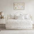 5 Piece Tufted Cotton Chenille Daybed Set Off White Daybed Off White Cotton