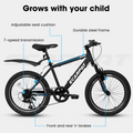 A20215F 20 Inch Kids Bike Shock Absorber Front Plug 7 Speed Lever Transmission Fender Universal For Boys And Girls Black Blue Without Anti Slip Garden & Outdoor Casual Muscle Building Iron