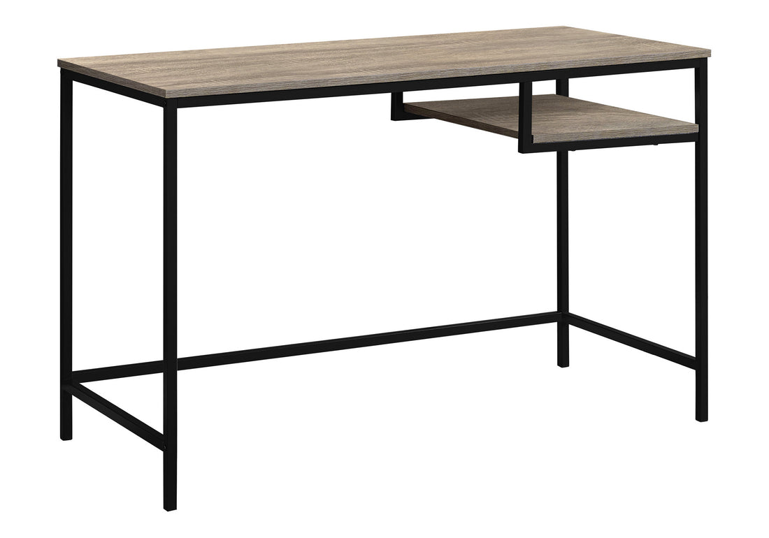 Computer Desk, Home Office, Laptop, 48"L, Work, Brown Laminate, Black Metal, Contemporary, Modern Taupe Mdf