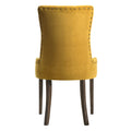 Yellow And Espresso Tufted Back Side Chairs Set Of 2 Yellow Dining Room Rubberwood Set Of 2 Wood Fabric