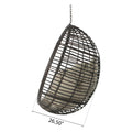 Hanging Basket Brown No Stand Basket Only Khaki Brown Pe Rattan Iron