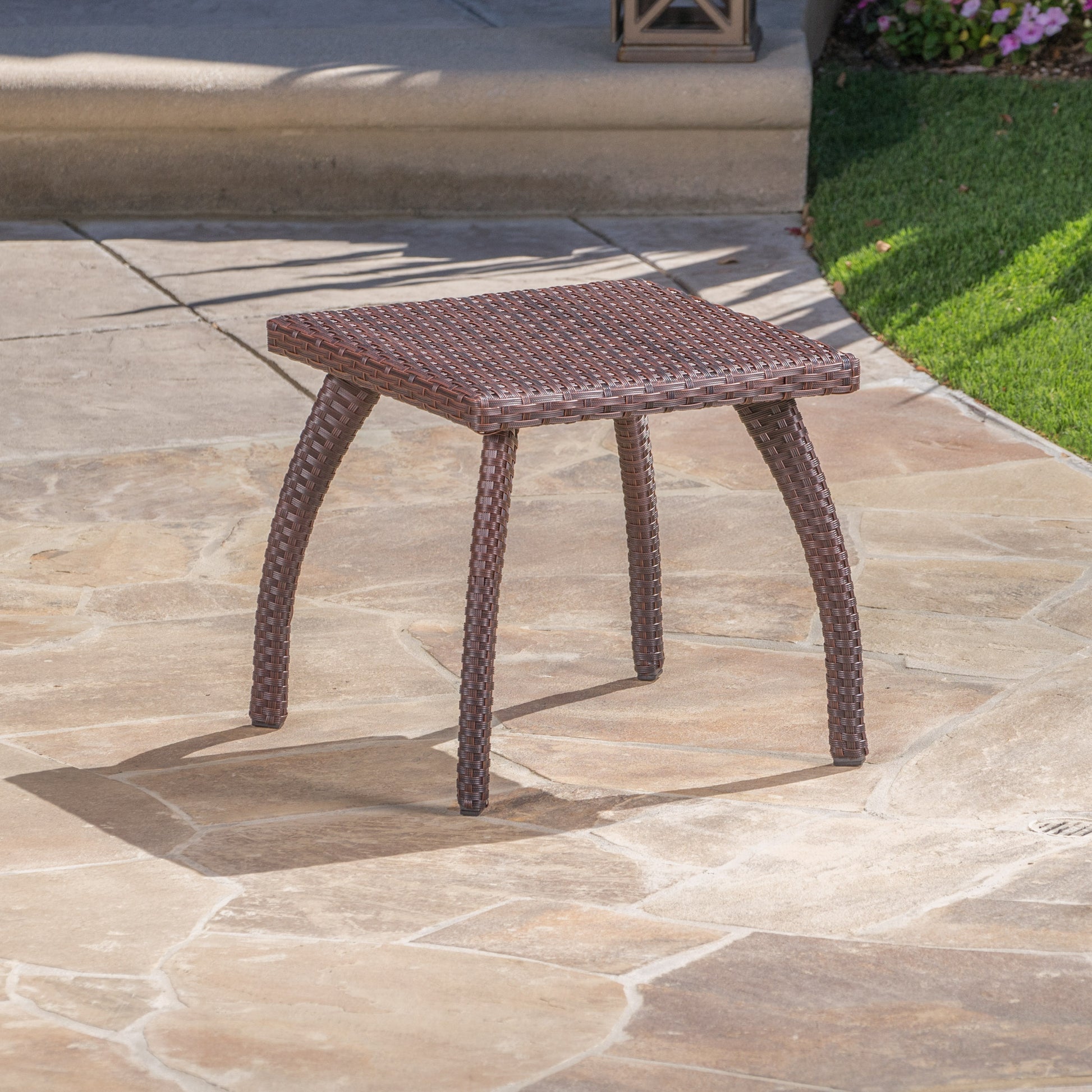 Honolulu Brown Side Table Brown Rattan