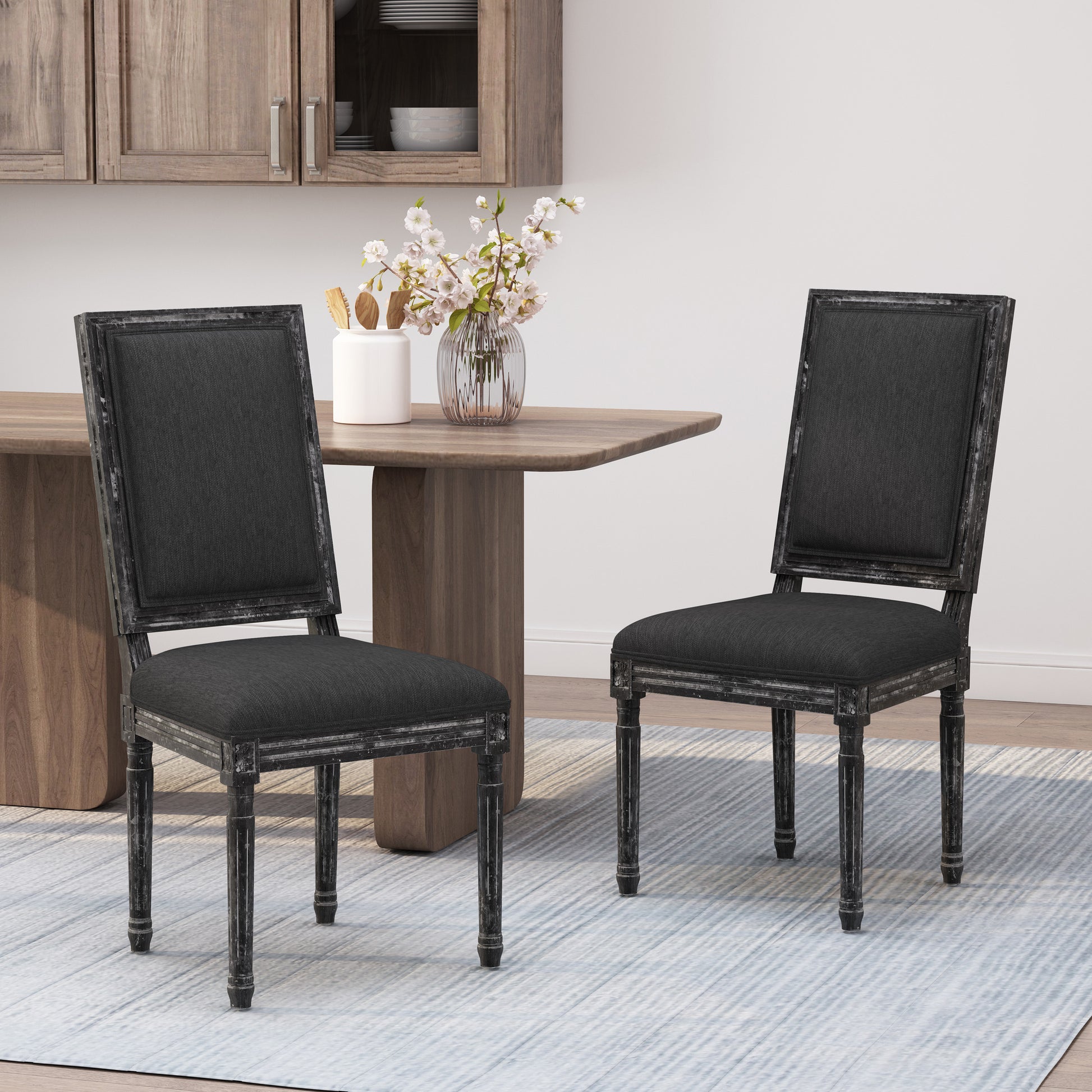 Dining Chair Black Fabric