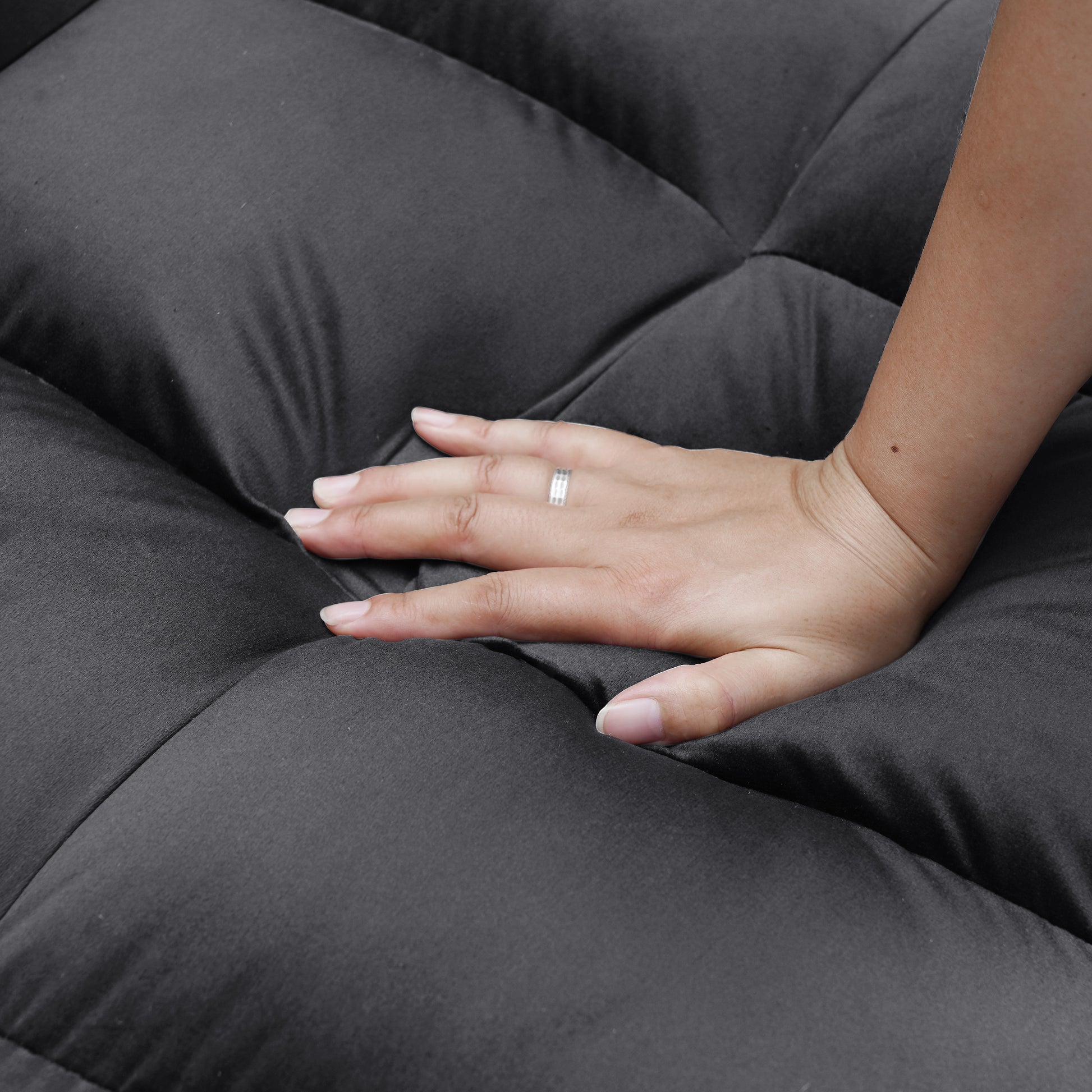 55.5 "3 In 1 Foldable Sofa Bed, Modern Velvet Double Sofa, Sofa Bed With Adjustable Back, Storage Bag And Pillow, Hidden Living Room Laptop Desk With Usb Port, Suitable For Living Room, Bedr Dark