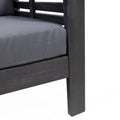 Set Of 2 Outdoor Acacia Wood Club Chairs With Cushions, Dark Gray, 27.75