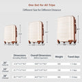 Luggage Sets Model Abs Hardshell 3Pcs Clearance Luggage Hardside Lightweight Durable Suitcase Sets Spinner Wheels Suitcase With Tsa Lock 20''24''28'' Ivory And Brown Ivory Abs