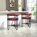 Coolmore Bar Stools Set Of 2, Modern Bar Stool With Back, Black Metal Frames, Upholstered Bar Stools For Kitchen Island, Pub, Club Wine Red Pu Wine Red Dining Room Foam Pu Leather