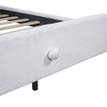 Full Size Upholstered Platform Bed With Sheep Shaped Headboard, White Full White Plywood