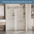 56 60 In. W X 76 In. H Frameless Shower Door, Single Sliding 5 16