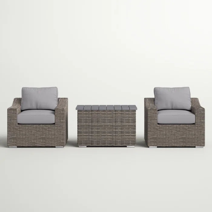 Chic Rattan Wicker Fully Assembled 2 Person Seating Group With Plush Cushions Ideal For Cozy Outdoor Gatherings Grey,Grey Mix Wicker